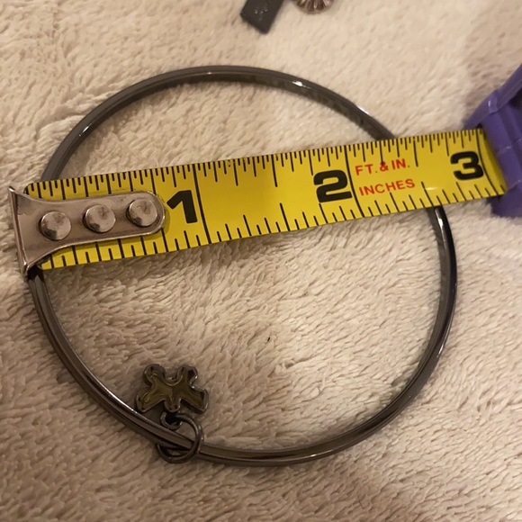 Coach Gun Metal & Crystal Bangle Bracelet Set - Picture 10 of 10